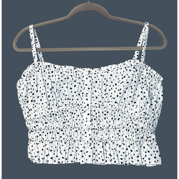 NWT J Crew Smocked Crop Top Size Small Milkmaid Coquette Festival Renaissance - Picture 2 of 10